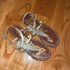 Shimmery, gold, Sam Elderman sandals size 7